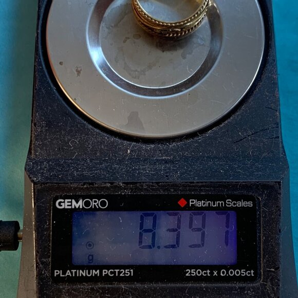 Men's 14KY Gold Butterfly Caterpillar Floral Design Cigar Band Ring Size 10.25 - Picture 12 of 16